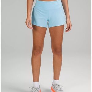 Blue chill Lululemon speed up 4' shorts